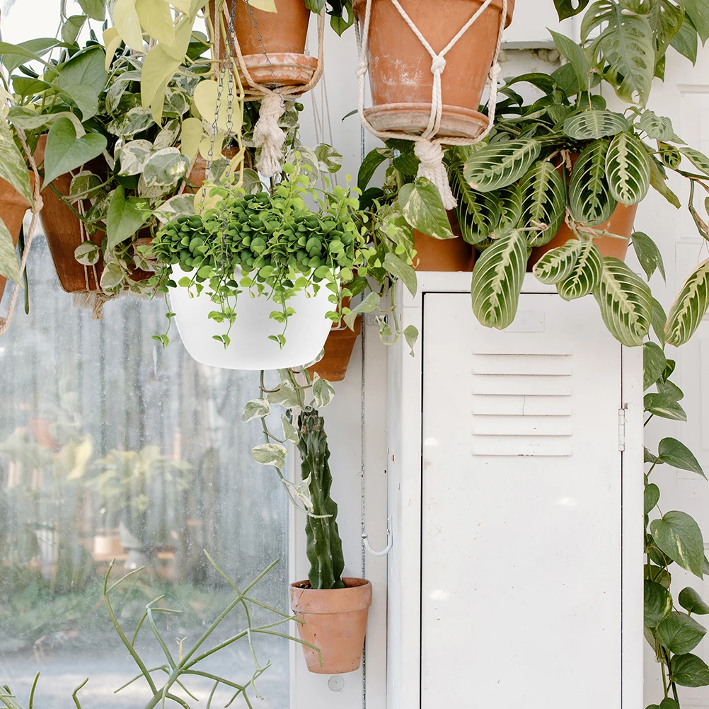 

1Set Multifunctional Hanging Flowerpot Iron PP Material Indoor Outdoor Garden Balcony Decor Sturdy Balance Planter