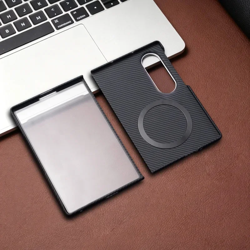 Stylish Carbon Fiber Pattern Magnetic Case for Samsung Z Fold 8 7 6 5 4 3 Magsafe Screen Protection Cover Compatible For Z Fold8