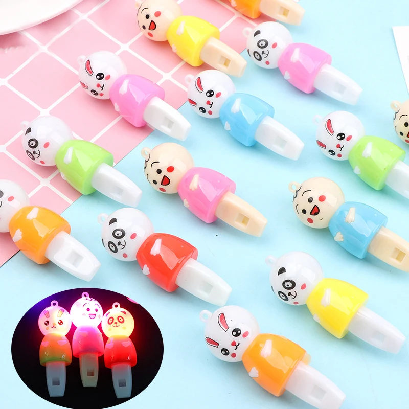 4PCS Random Cartoon Light-up Whistle Toy Children's Glowing Toys Kids Party Birthday Christmas Funny Toy Gifts Send Lanyard