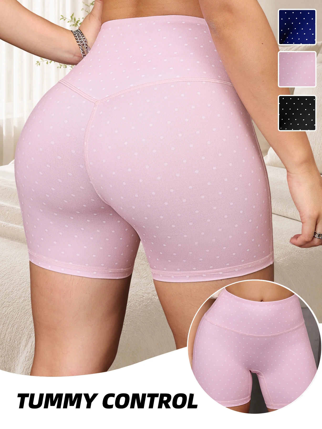 Summer Sexy Polka Dot Yoga Shorts Women's Hip Lift Casual Running Fitness Shorts Sportswear High Waist Tights Gym
