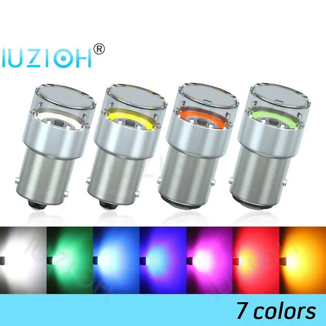 IUZIOH 4PCS 12V 24V P21W Led Bulb 1156 Strobe BA15S 1157 Flash BAY15D P21/5W R5W Red Tail Brake Reverse Parking Lamp Car Light