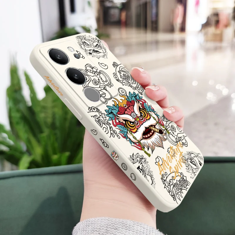 حالة الهاتف الأسد لفيفو ، غطاء سيليكون ، دخان ، V29 ، V29E ، V27 ، V27E ، V25 ، V25E ، V23 ، V23E ، V21 ، V20 ، S1 Pro ، 4G ، 5G