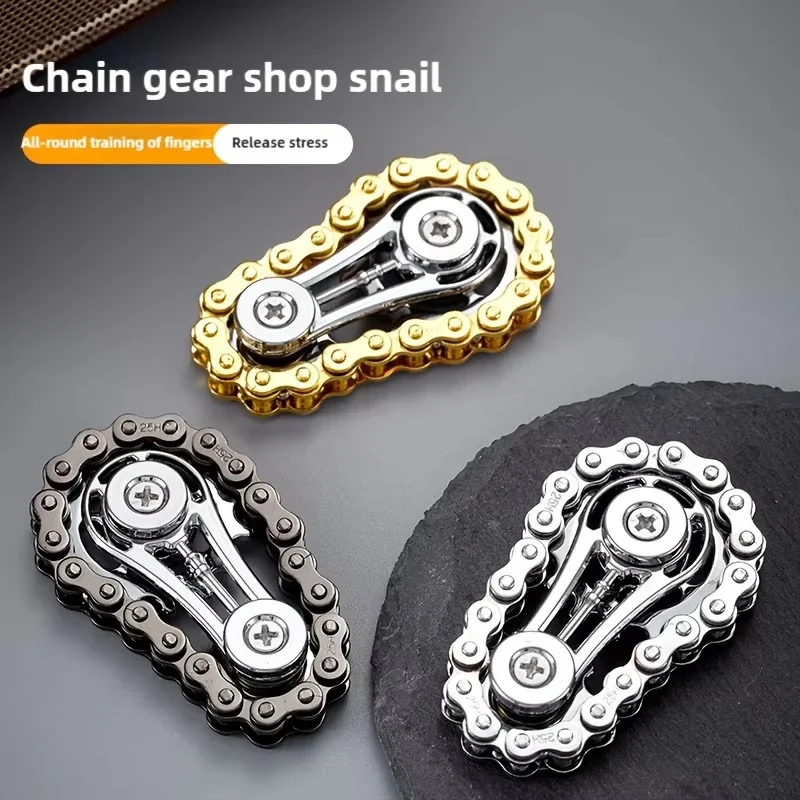 Finger Top Gear Gyro Toy - Adult Stress Relief Tabletop Toy, Creative Fingertip Gear Chain, Anxiety Relief