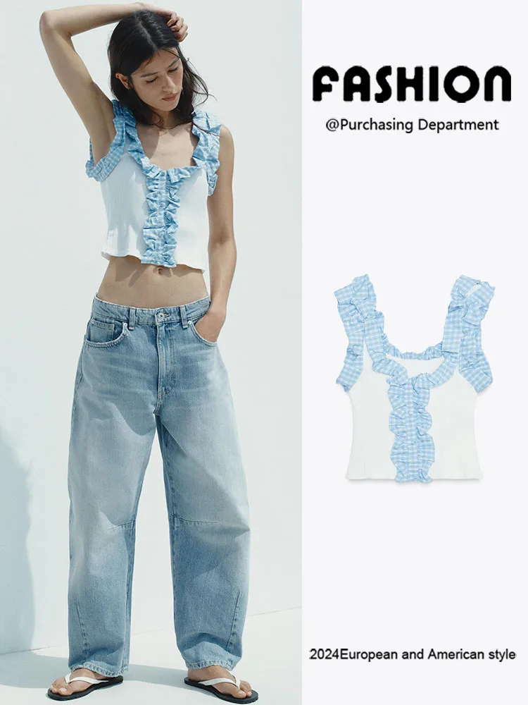 

Summer New Arrival Women's Versatile Small id e Svel Vest ort Top Faionable mat Chinese Sle