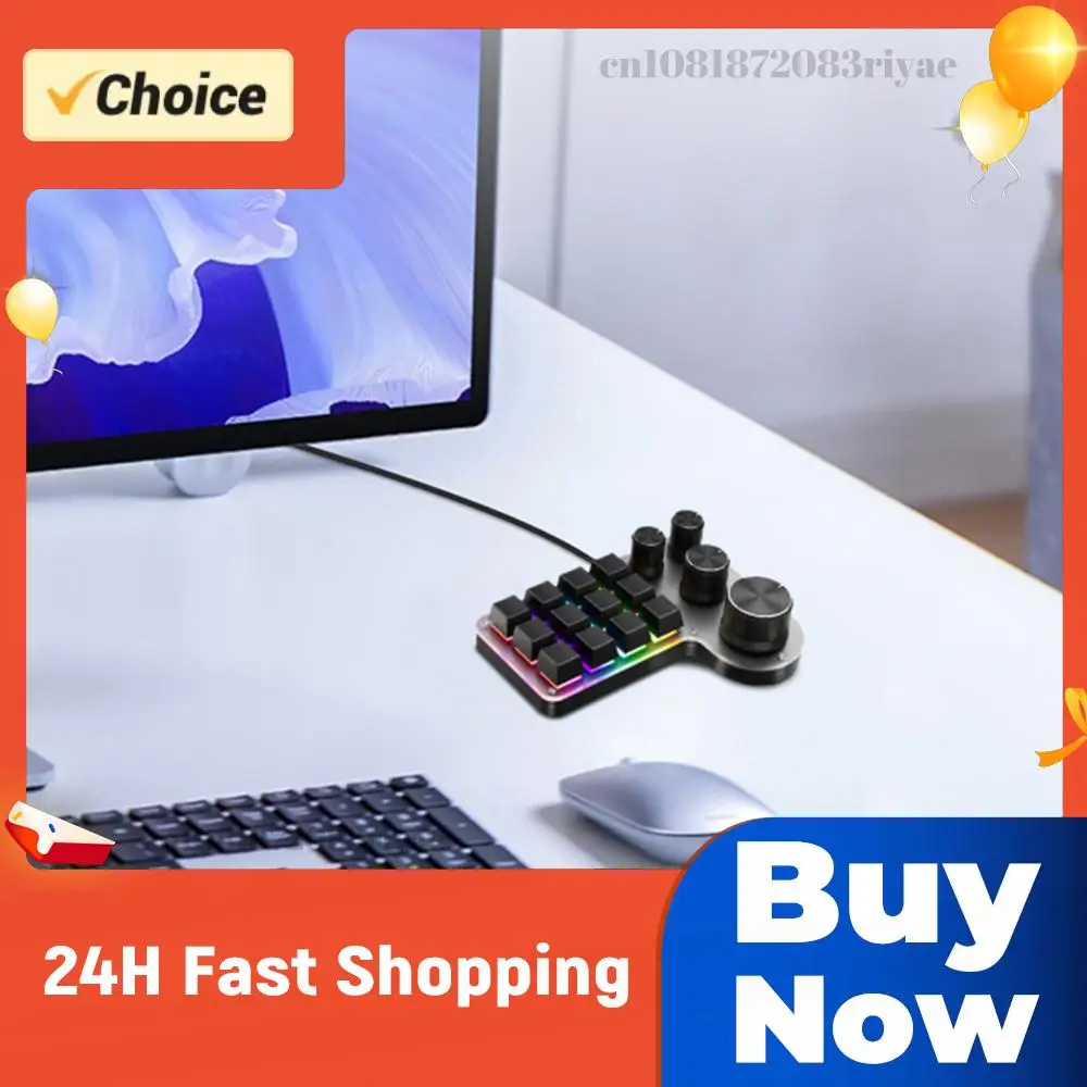 

Программируемая клавиатура с 12 клавишами и 4 ручками-контроллерами, красные переключатели, USB/Bluetooth, мини-клавиша для копирования/вставки для Photoshop