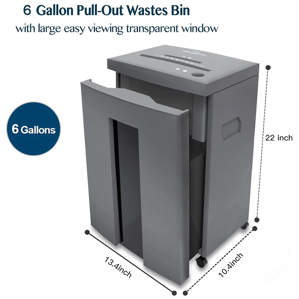 Paper Shredder for  Home Office  Heavy Duty 10-Sheet 40 Mins Running Time Cross Cut P-5 Grey