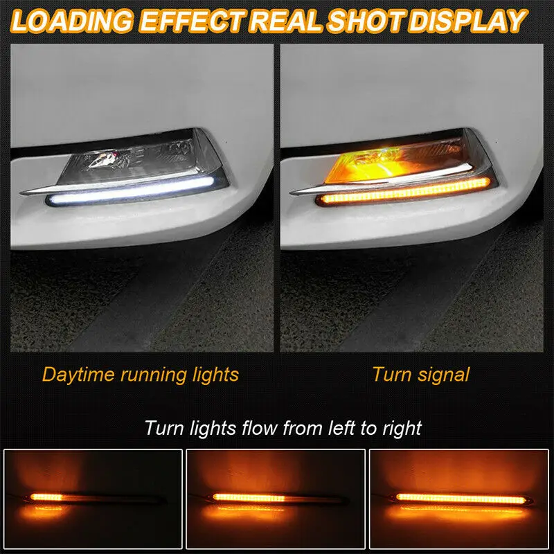 

2pcs Universal Unlock Scanning Daytime Running Lights Car LED Light Bar Waterproof Brake Rear Tail Light