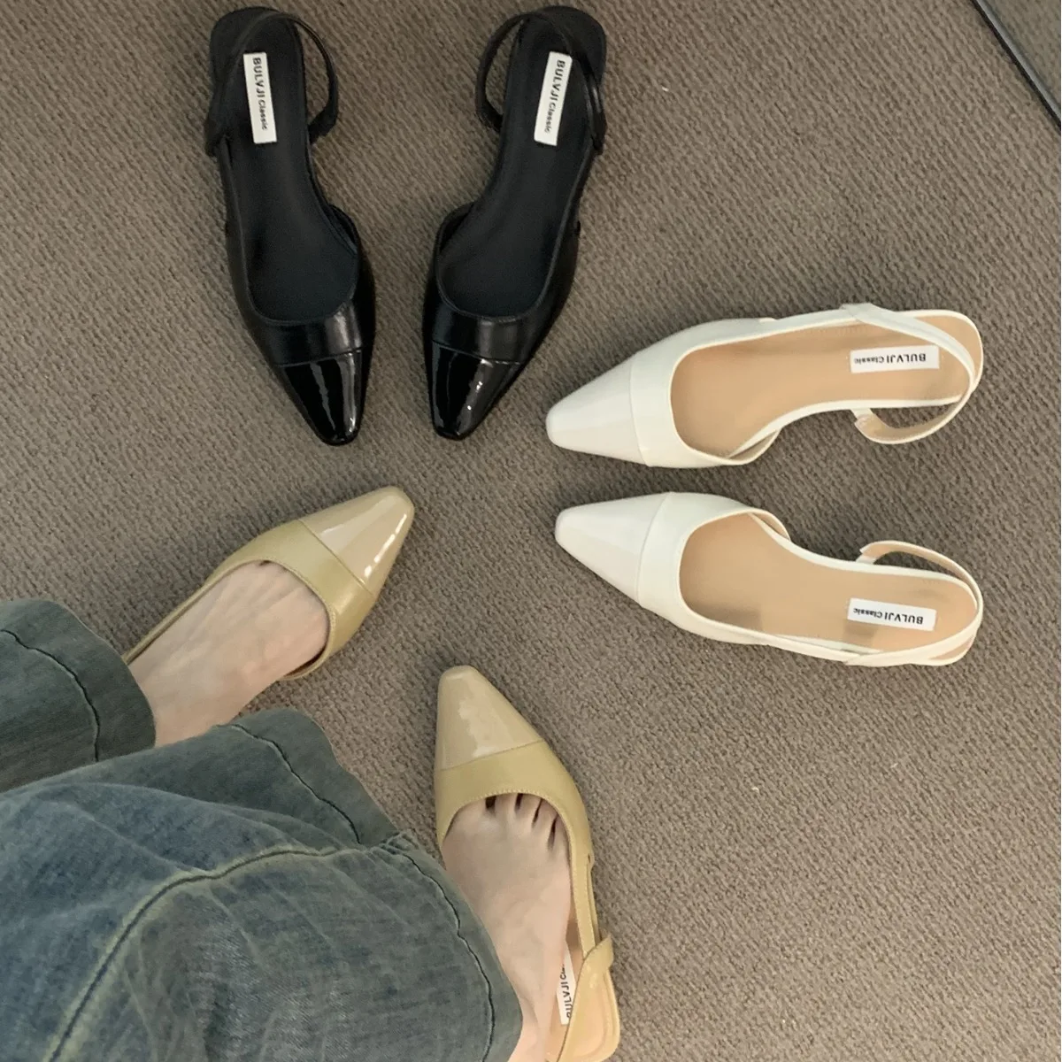 Summer Low Heel Baotou Women Sandals Fashion Singbacks Mules Shoes Ladies Elegant Stripper Party Sandalias