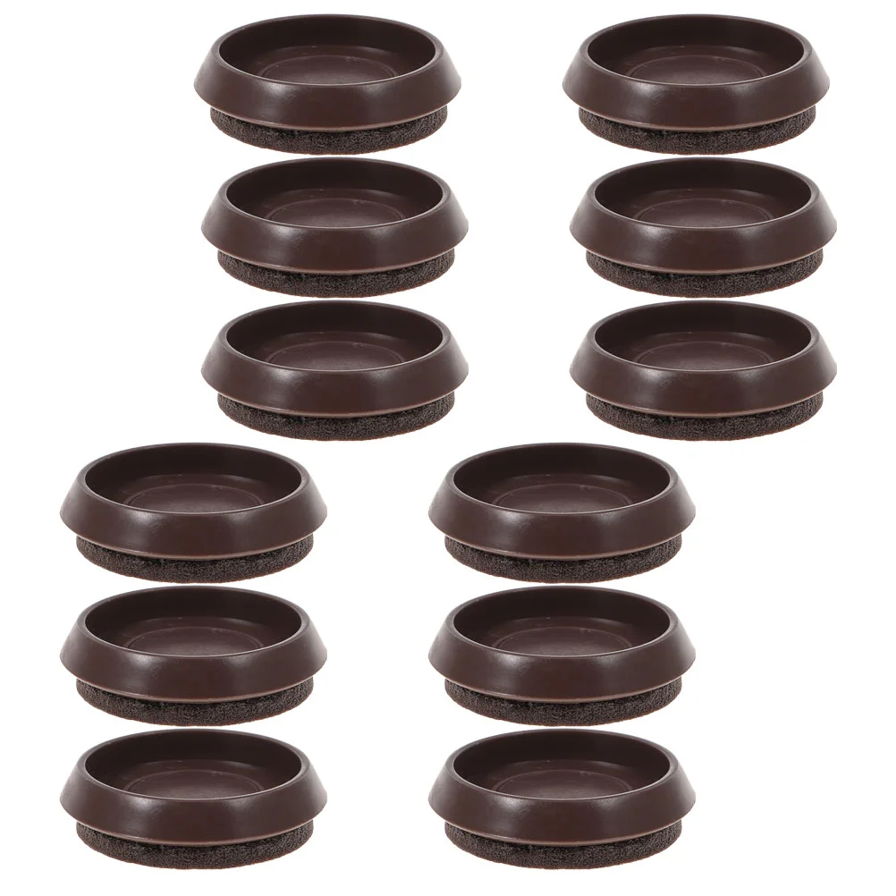 

12 Pcs Round Fixed Caster Cup Area Rugs Seat Pad Rubber Floor Protectors for Chairs