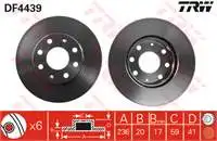 DF4439 ten brake disc AVEO T255 05 KALOS 02 MATIZ 05 SPARK 10 air 236mm