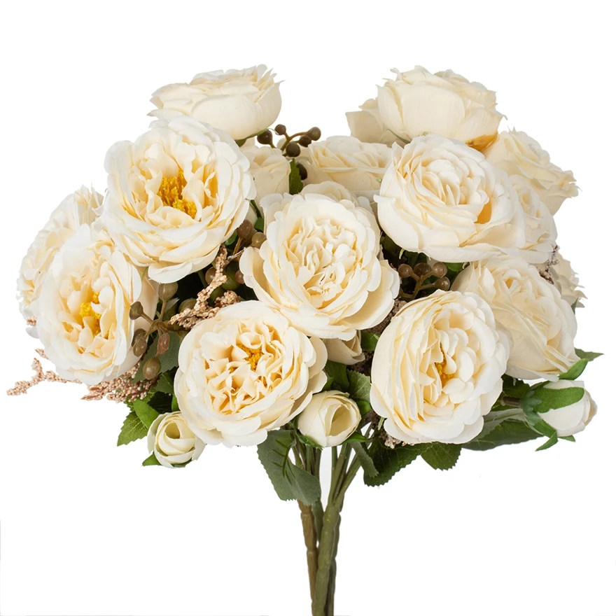 زهرة اصطناعية الحرير الفاوانيا ارتفع غرفة المنزل زهرية في الهواء الطلق ساحة حديقة مهرجان ديكور للطاولات لتقوم بها بنفسك باقة الزفاف Hotsale لتقوم بها بنفسك