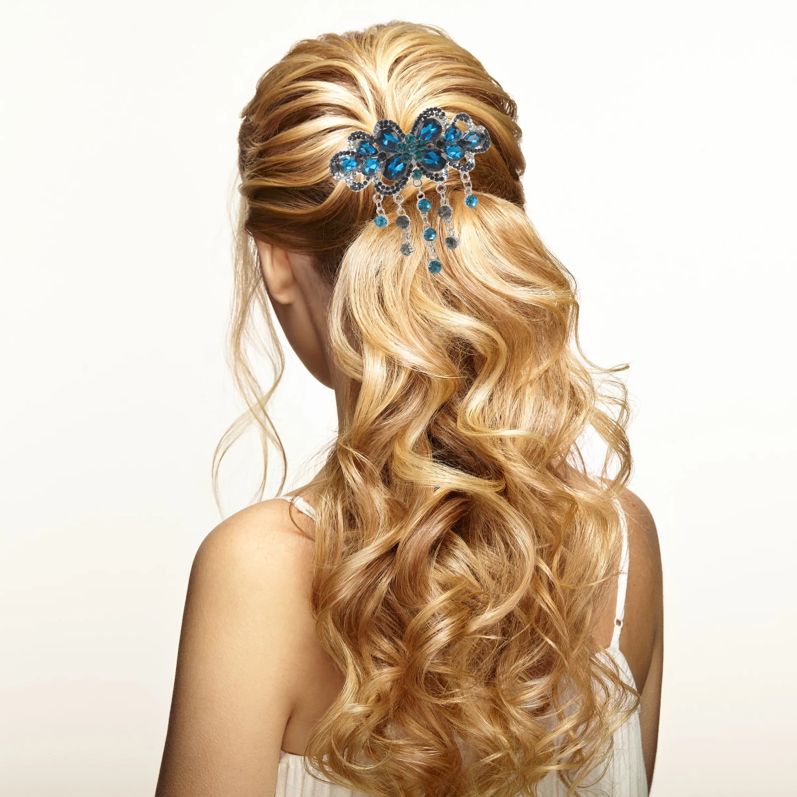 Jepit Rambut Berhiaskan Batu Rhinestone, Jepit Rambut Alloy dengan Pegas untuk Pesta Pernikahan, Penataan Rambut Pengantin, Penjepit Rambut