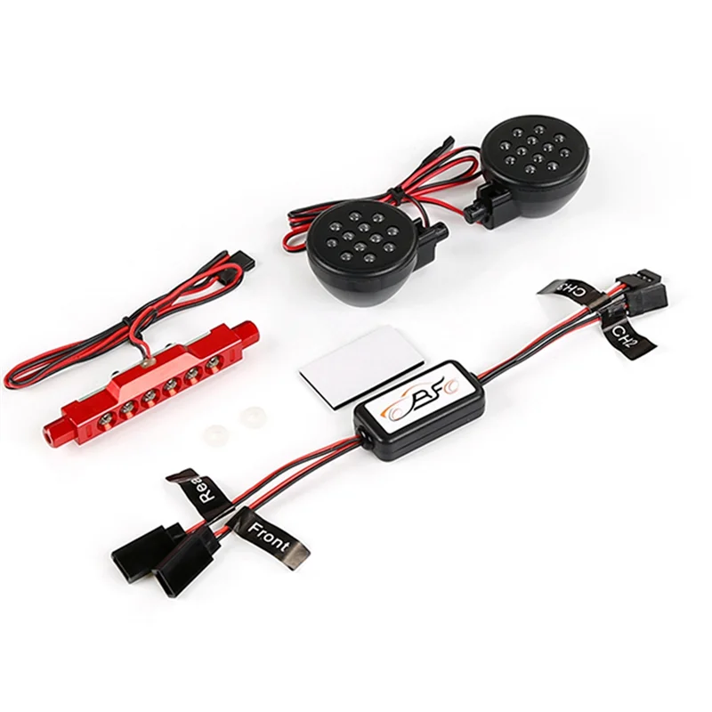 Lámpara de luz delantera y trasera con controlador para piezas de actualización de coche Rovan Km Baja 5B 1/5 RC, rojo