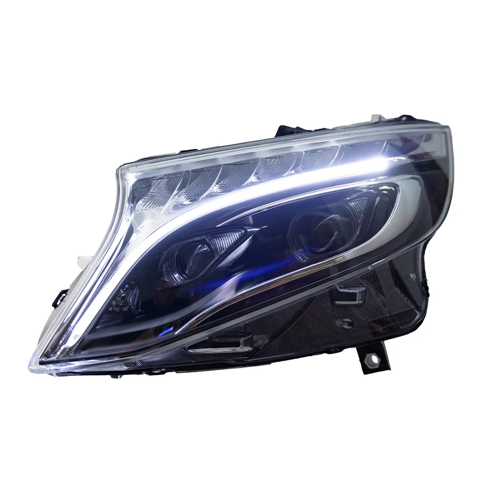 أضواء السيارة ل فيتو العلوي العارض عدسة W447 ديناميكية إشارة رئيس مصباح V220 LED المصابيح الأمامية Drl اكسسوارات السيارات