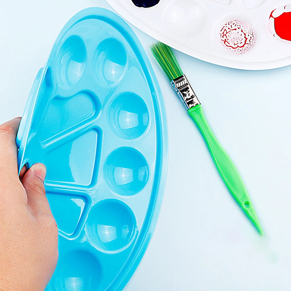 

8 pcs Palette Brush Tool Plastic Color Mixing Tray Durable Lightweight Painting Board Watercolor Pigment Tray Art Crafts
