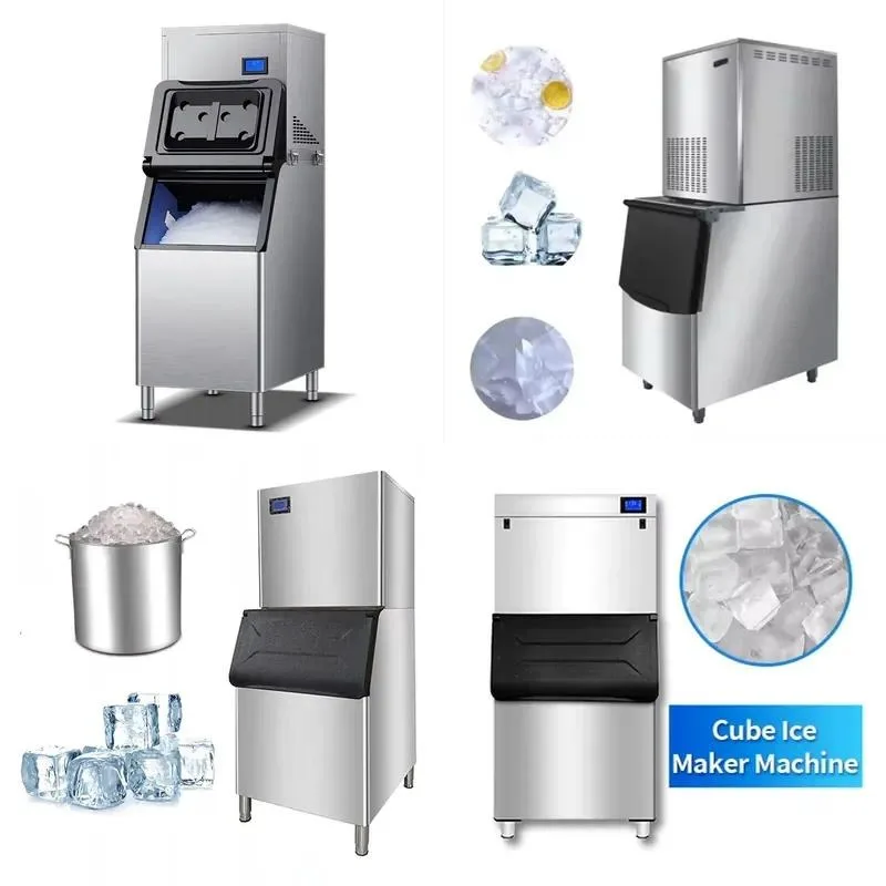 Large Square Commercial Vertical Ice Machine 300 Pound CE Certified for Hotels