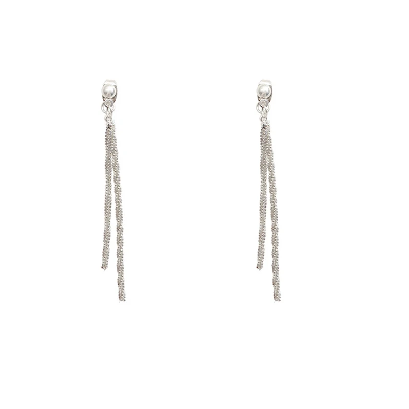 Simple Temperament Dangle Earrings for Women Luxury Long Tassel Earrings Fashion S925 Silver Needle Earring Jewelry Accessories