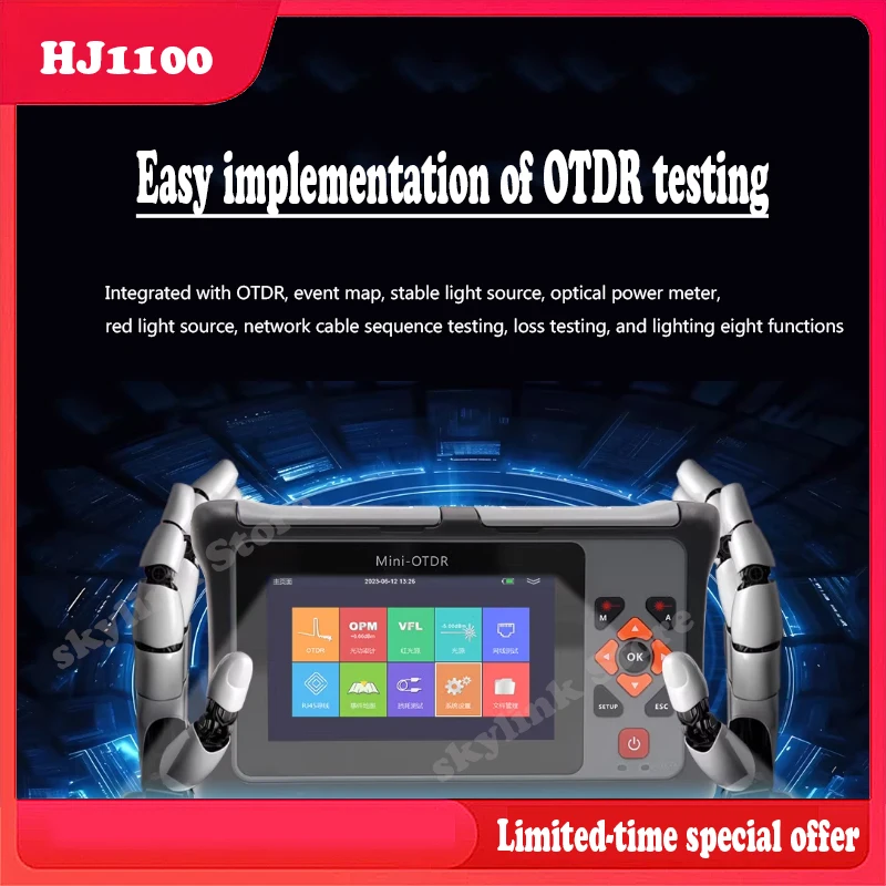 

OTDR Active Fiber Optic Test 90km 1310 1550 1610 1625 1650nm Optical Time Domain Reflectometer with VFL OPM RJ45 Tracker Event C