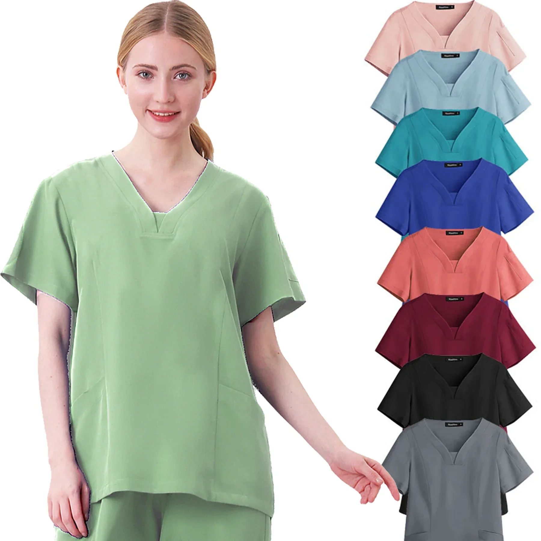 

1pc Shirt Hospital Uniform Women Medical Scrubs Supplier Medic Pattern Brand Doctor Designer Medical Dental Clinic Beauty Spa