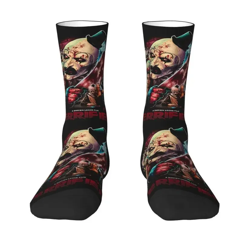 

Scary Clown Terrifier Men Women Crew Socks Unisex Kawaii 3D Printing Halloween Horror Film Movie Dress Socks