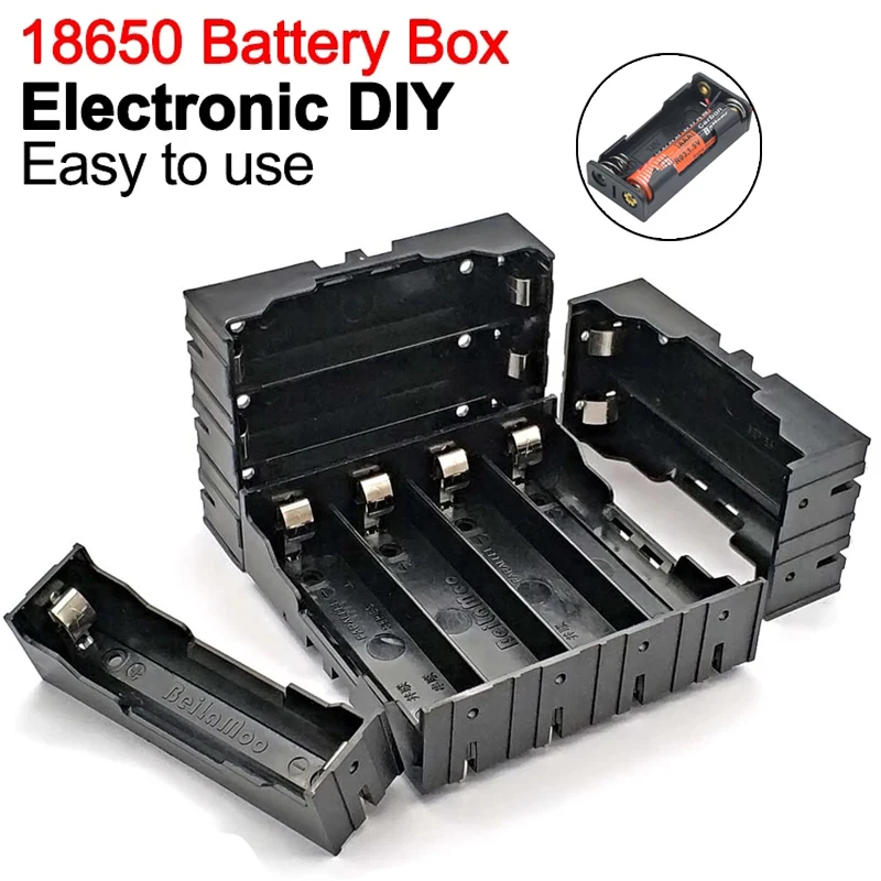 New DIY ABS 18650 Power Bank Cases 1X 2X 3X 4X 18650 Battery Holder Storage Box Case 1 2 3 4 Slot Batteries Container Hard Pin