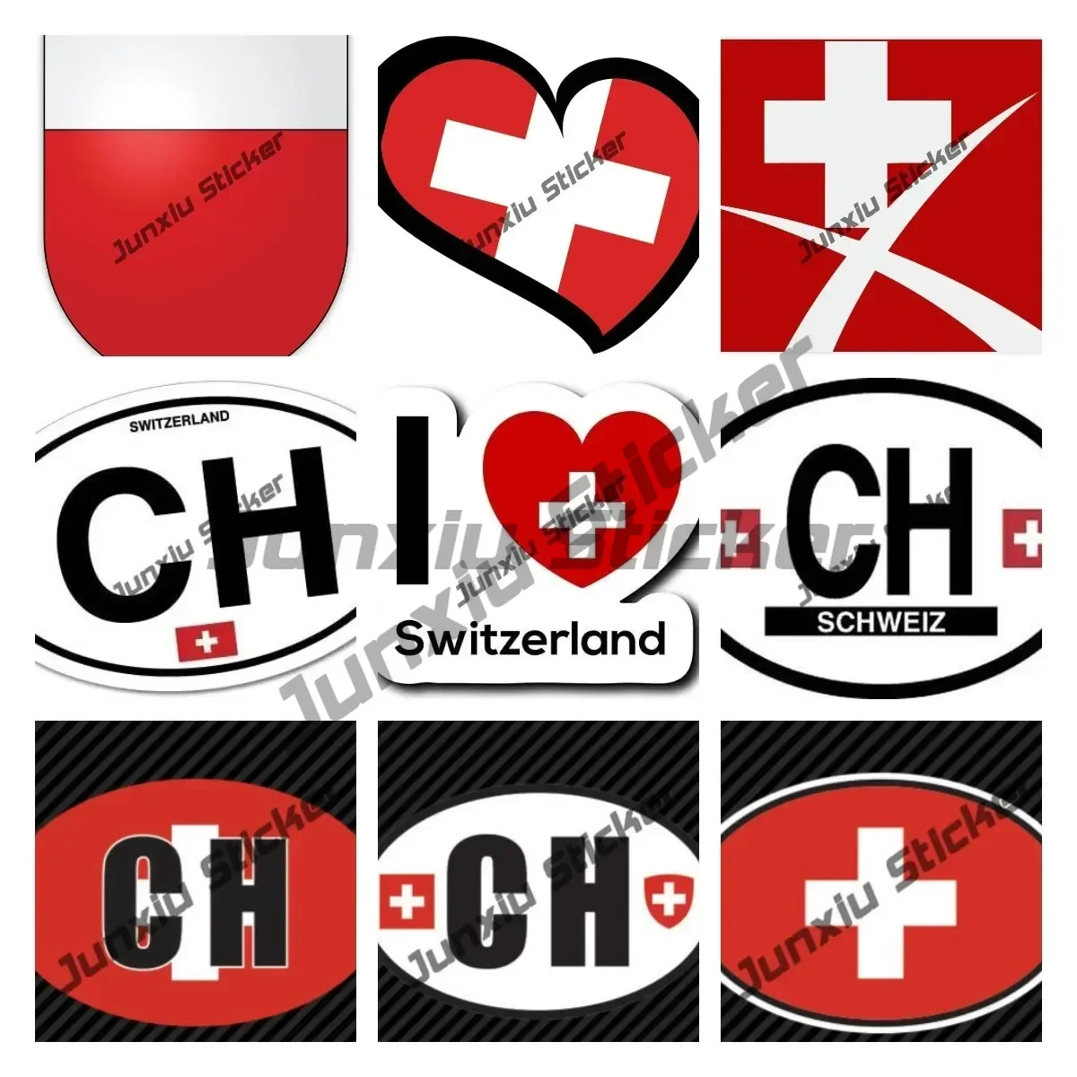 

Love Switzerland Flag Decal Sticker Home Pride Travel Car Truck Van Bumper Window Laptop Wall National Flag Decal Accessories