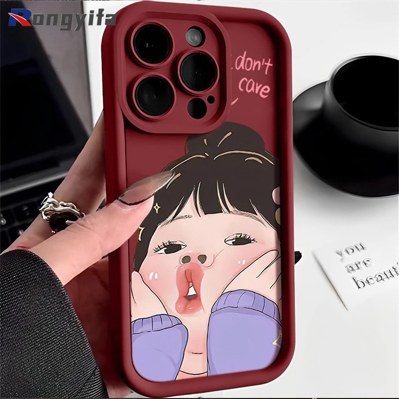 Funny Comic Girl Case For Samsung Galaxy S24 S23 S21 Plus Ultra S20 FE S24+ S23+ S22+ S21+ Silicone Phone Case Cute Girl Cases