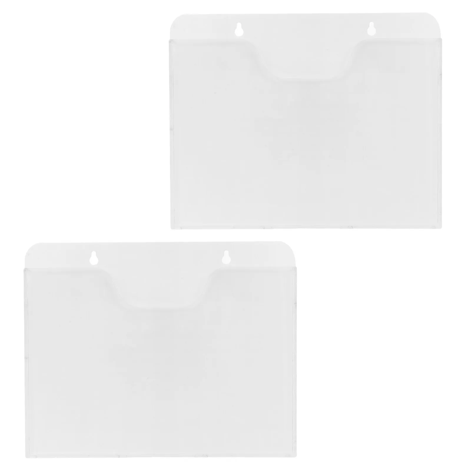 2Pcs Clear Acrylic Wall Mounted Literature Holder for Office Brochure Organizer Retail Display Rack A4 Flyer Document Stand