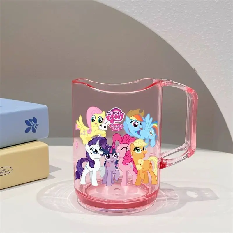 Mignonne tasse à brosse à dents portable My Little Pony, motif dessin animé Kawaii, figurines de rinçage pour la maison, objet de collection, cadeau décoratif et original