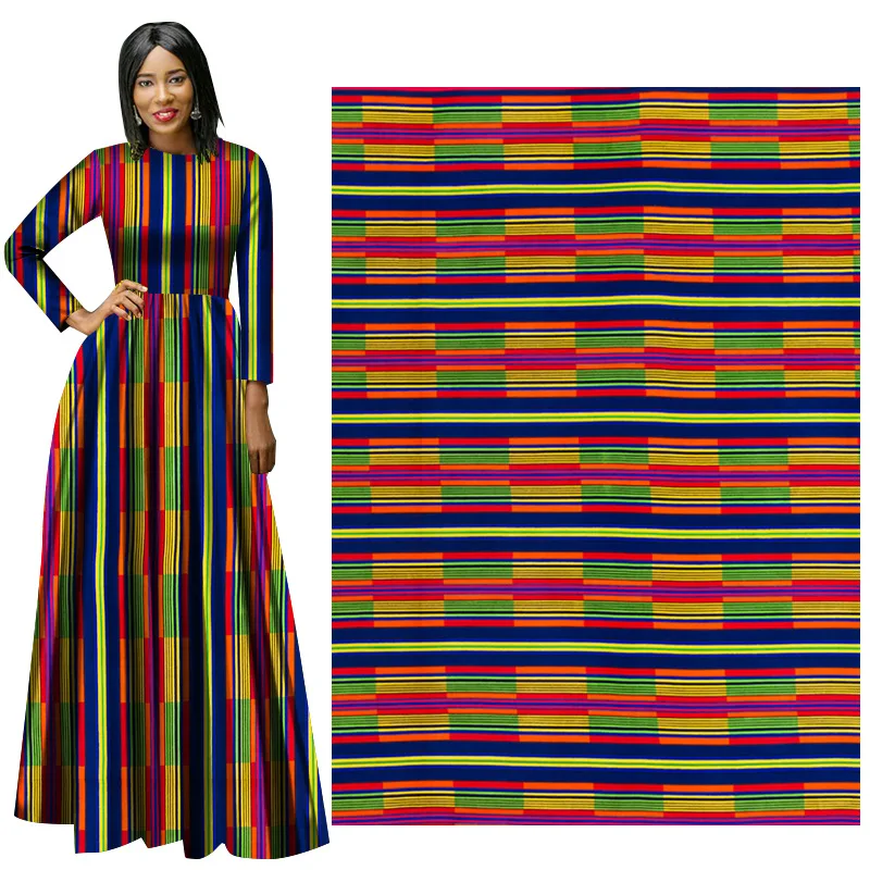 Tela de Ankara de alta calidad, tejido africano con estampado de cera 100% Real, Material de costura, 6 yardas