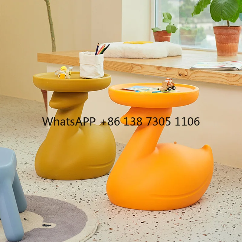 

Nordic duckling coffee table small household art sofa side few milk tea shop decoration creative swan corner few