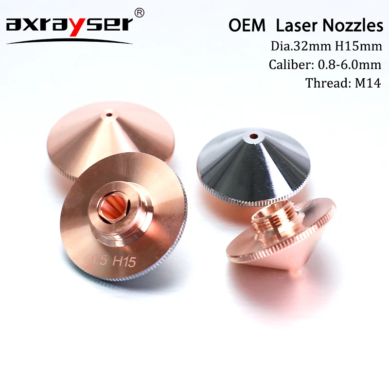 

Raytools Laser Nozzle For Fiber Cutting Machine Dia.32mm M14 Caliber 0.8-6.0mm Single Double Layer Laser Nozzles