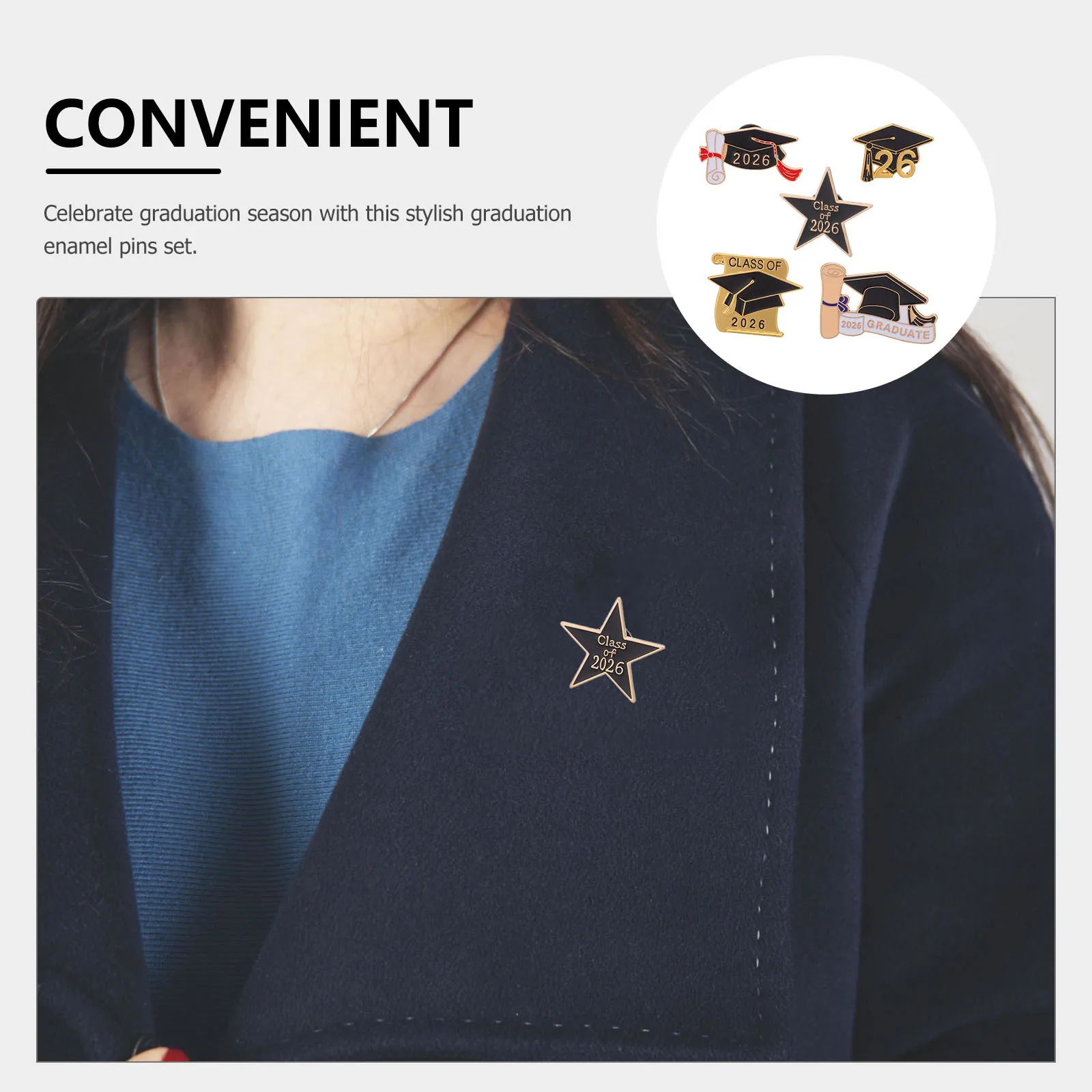 بروش موسم التخرج دبوس كلاسيكي تصميم أنيق شارة أنيقة هدية مثالية لملحقات الاحتفال بالخريجين #4