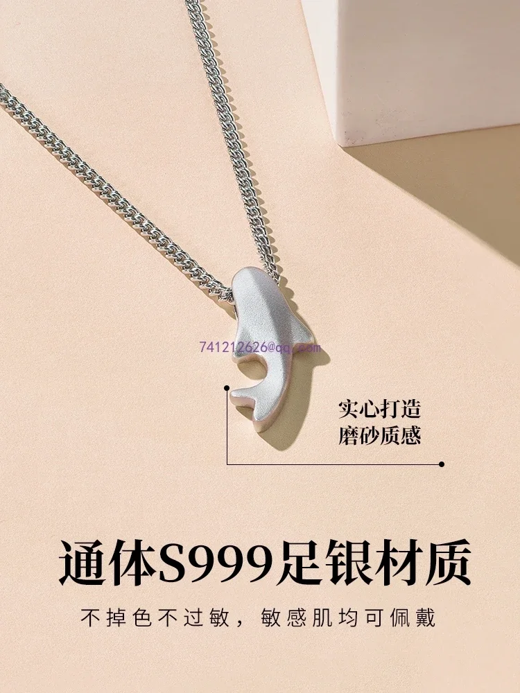 niche light luxury postgraduate ent Koi 999 silver necklace for men and women, a couple of pendants,