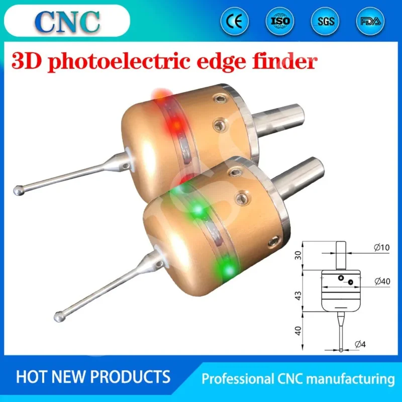 Buscador de bordes fotoeléctrico 3D, centro de mecanizado, fresadora CNC, sonda de tres coordenadas, varilla de centrado del eje Z, herramienta setter