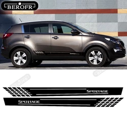 Car Stickers Decals Side Skirt Stripes Reflective Auto Vinyl Decoration Films Door Accessories For Kia Sportage 3 4 QL 2PCS