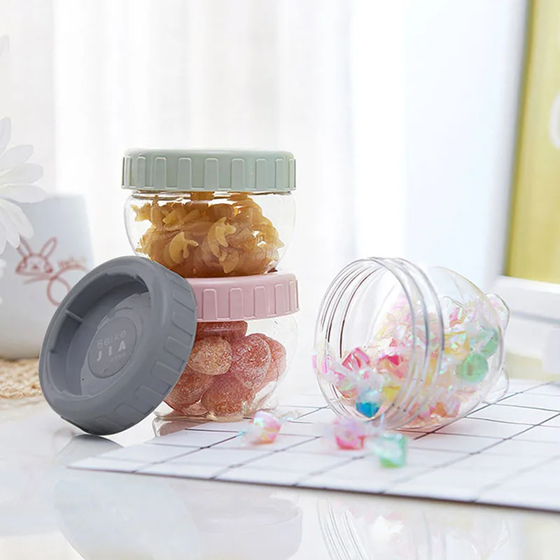 Kitchen Transparent Food Storage Container With Lids Durable Seal Pot Cereal Grain Bean Rice Sealed Plastic Milk Jar