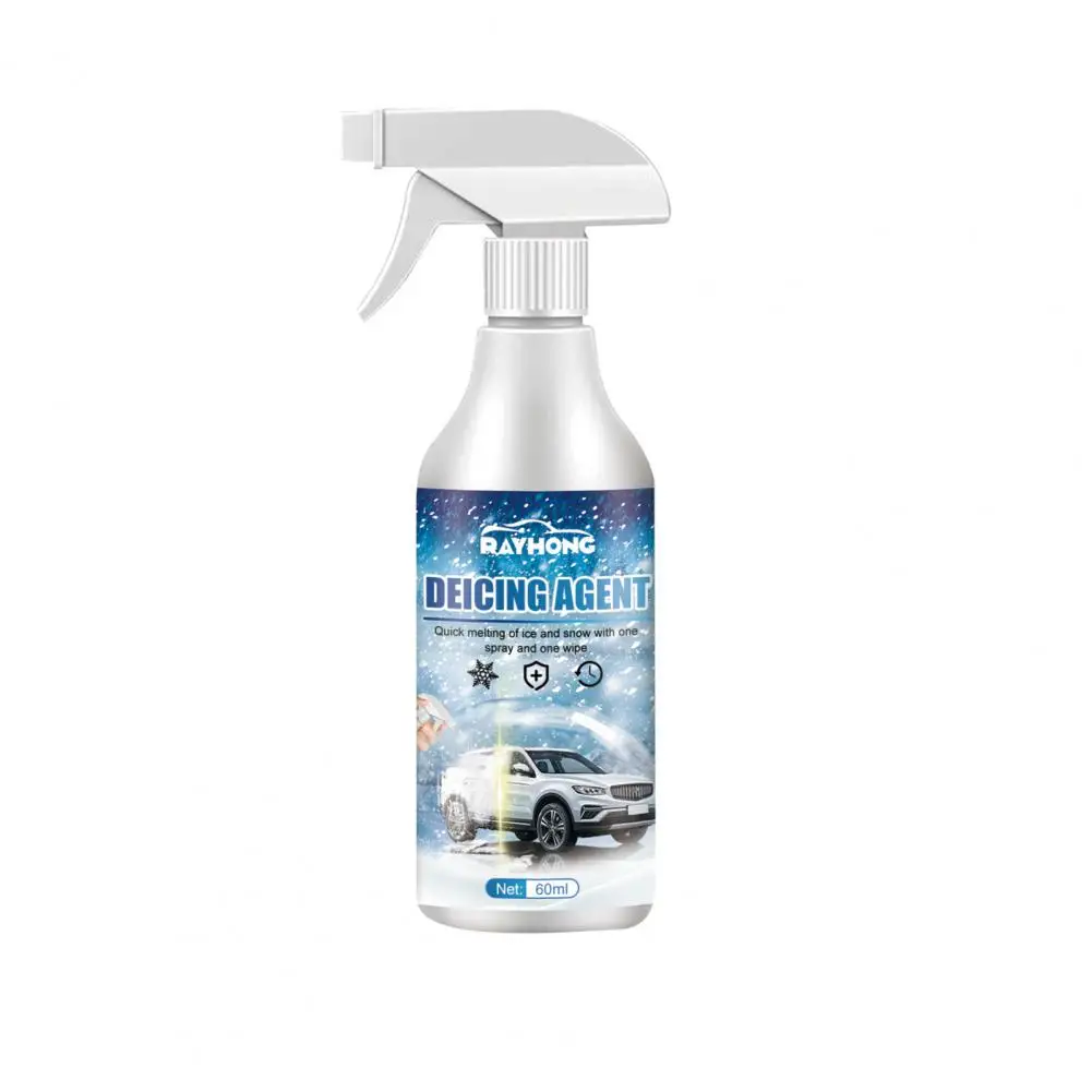 60ML Car Snow Melting Spray Ice Melting Snow Removal Deicing Agent Windshields Windows Mirror Snow Melting Defrost Liquid