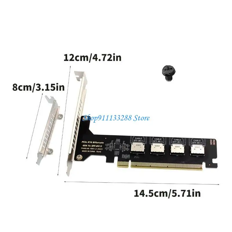 G88D PCIExpress 16x đến 4 Cổng Oculink SFF 8612 SFF 8611 Thẻ mở rộng bộ điều hợp
