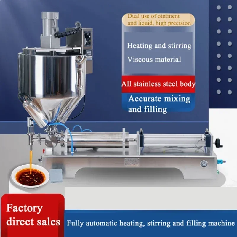 PBOBP Commercial Paste Filling Machine Pedal Type Automatic Quantitative Heating And Stirring Type Single Head Filling Machine