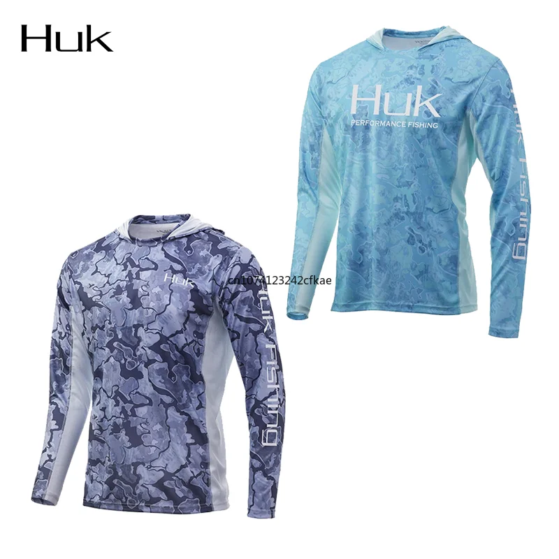 HUK Fishing Shirts Hoodie Performance Tops Wear Fishing Clothing Long Sleeve Dress Breathable Jersey UV Protection Fishing Wear