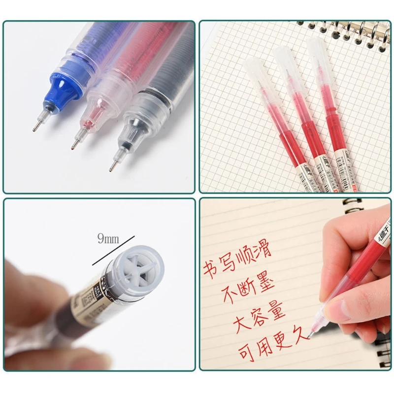 Roller Tip 0.5mm Refill Gel Pen Straight Liquid Ballpoint Pen Writing Tool Office School Stationery S Dropsale