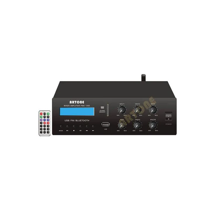 Small USB SD FM Tuner BT DC 24V PMS-130D Mixer Amplifier PA Amplifier