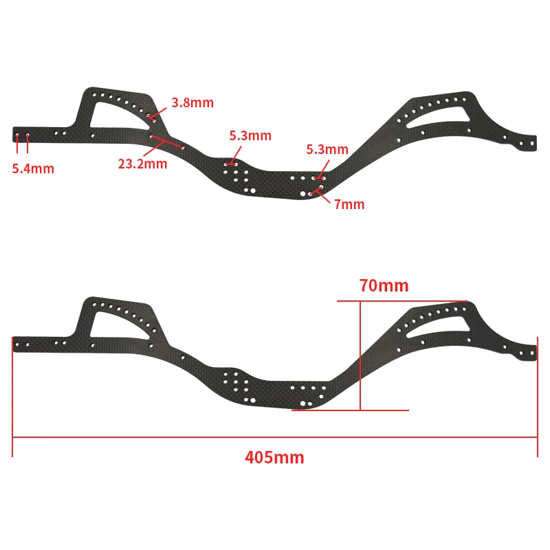 SCX10 PRO Upgrade Parts Carbon Fiber Chassis Side Plates for Rock Crawler Metallic 1/10 RC Axial Remote Control Car Accessories