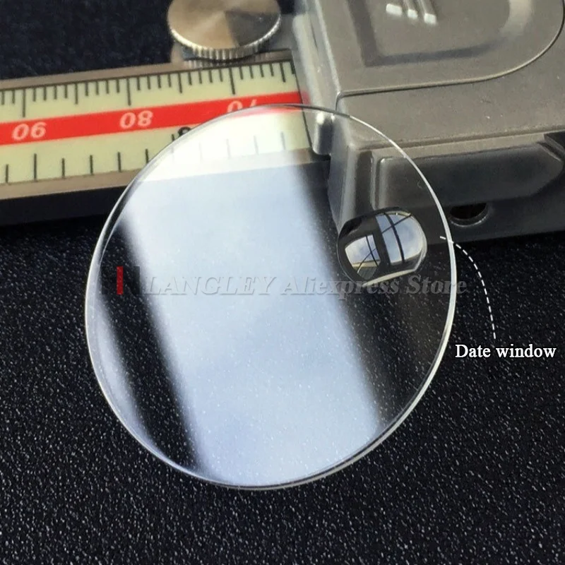 1.2mm/2.0mm Thick Flat Mineral Watch Crystal 29mmt to 33mm Round Glass with Date Window Bubble Magnifier Watch Accessories New