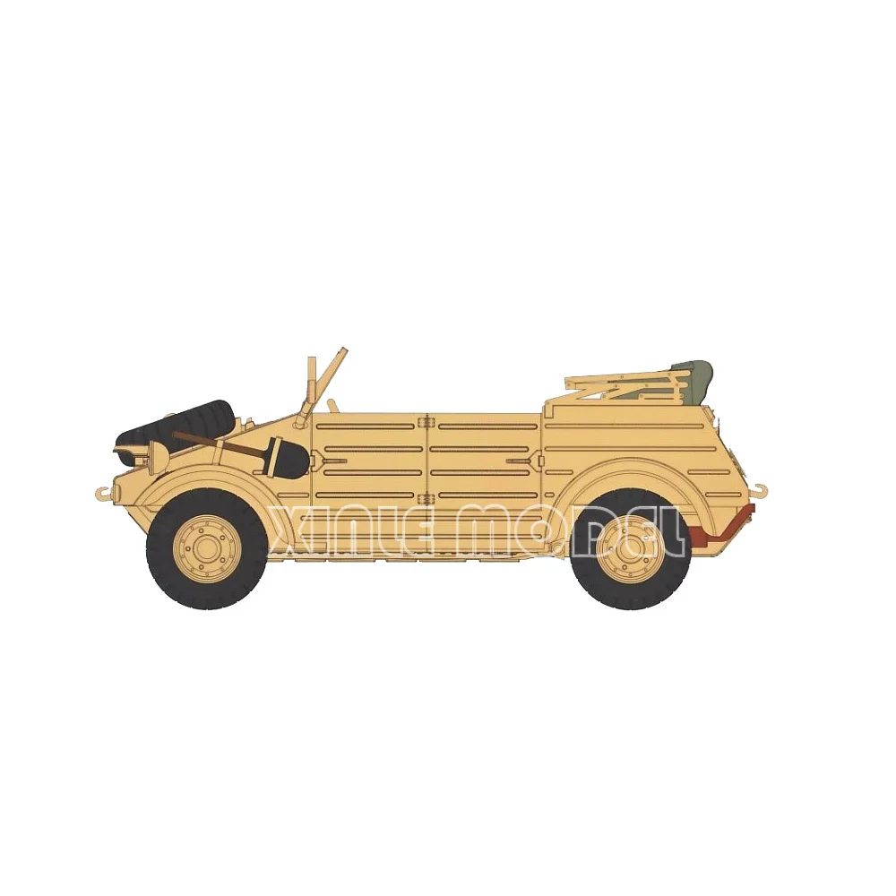 S-model plastic assembly model kit PS720083 Kübelwagen VW Typ 82 (Afrika Korps) 2 quickbuild kits per box 1/72