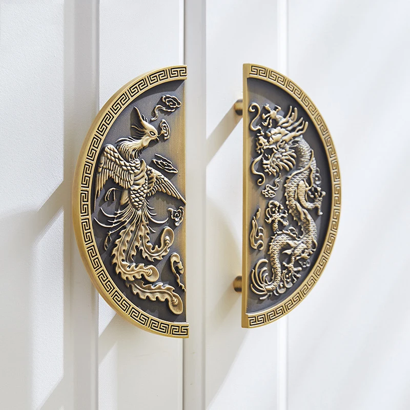 

Retro 2PCS/2Pairs Solid Brass Bronze Furniture Pulls Handles Drawer Knobs Cupboard Wardrobe Kitchen Closet Dresser Cabinet Pulls