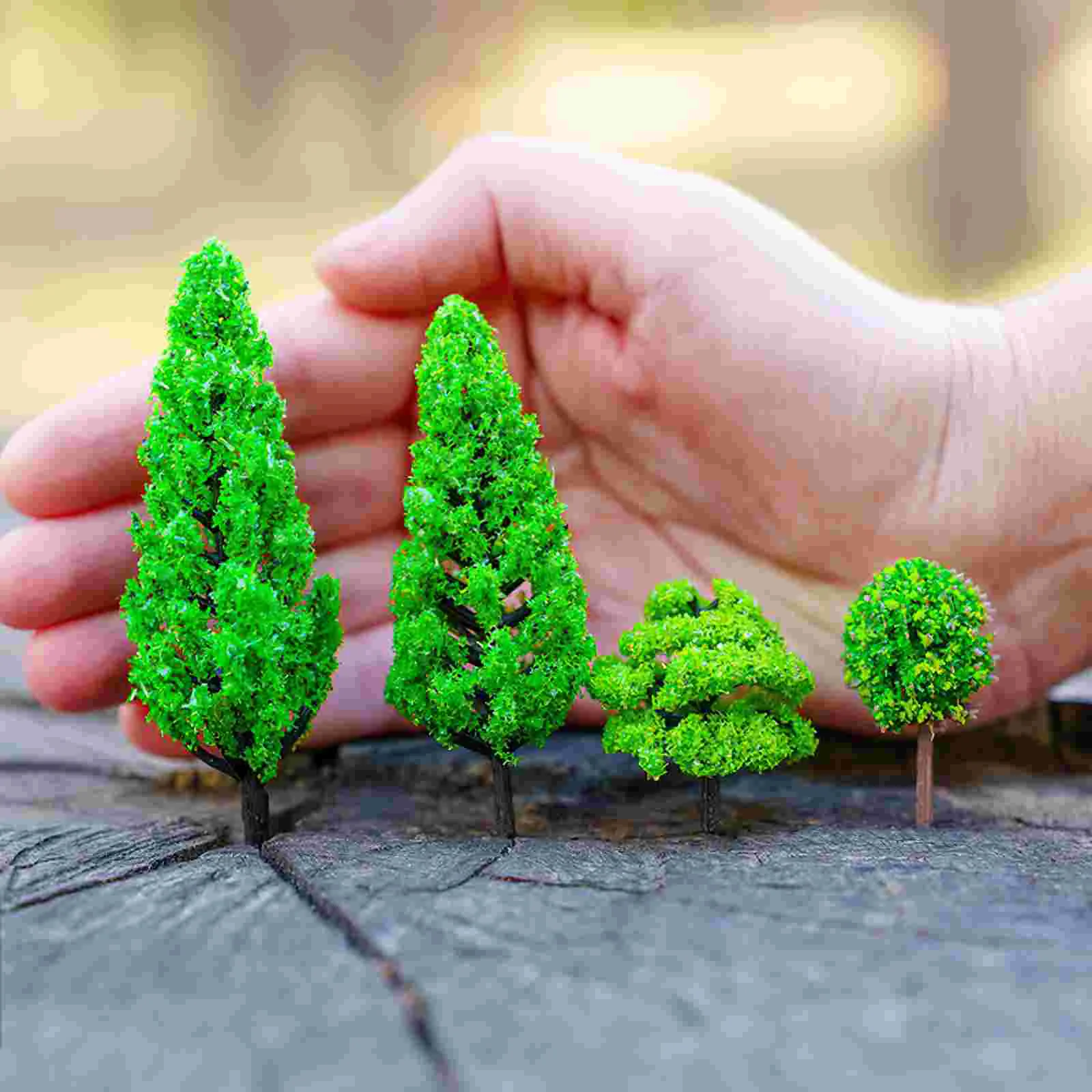 55 Pcs Construction Sand Table Model Tree Decoration Artificial Plastic Trees Green Scenery Landscape