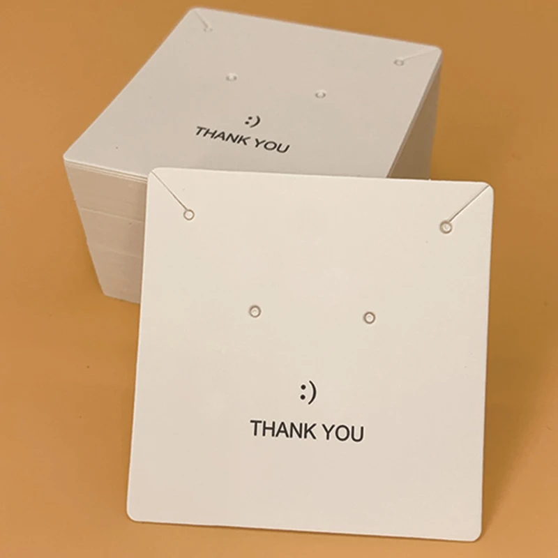 

20/50pcs Earrings Cards Necklace Display Cards 6x6cm Thank you Cards for DIY Jewelry Packaging Holder Price Labels