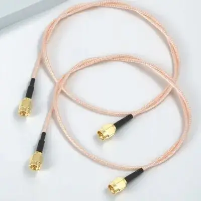 

2pcs Sma Male To Sma Male Antenna Extender Cable Adapter Jumper Cord Connector Ultra Low Loss High Frequency
